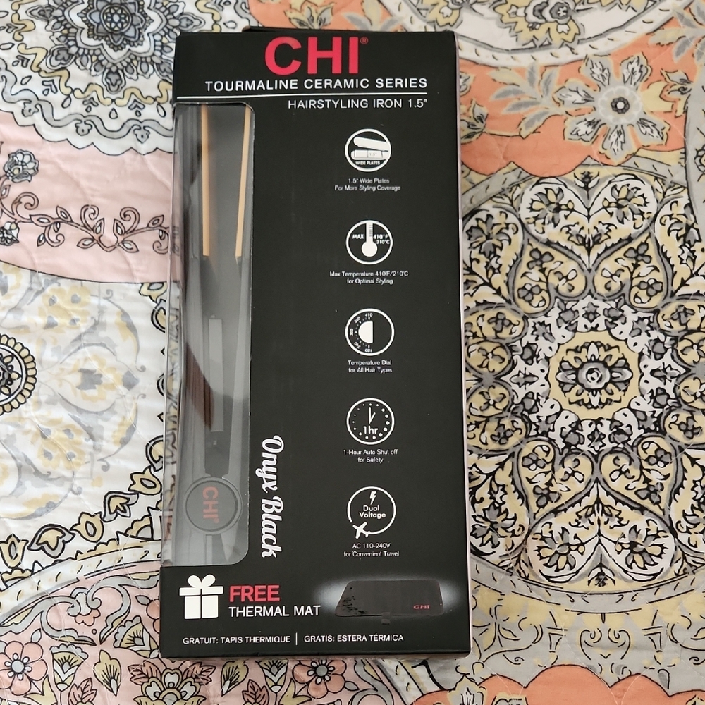 CHI Tourmaline Ceramic Hairstyling Iron 1.5" NIB
